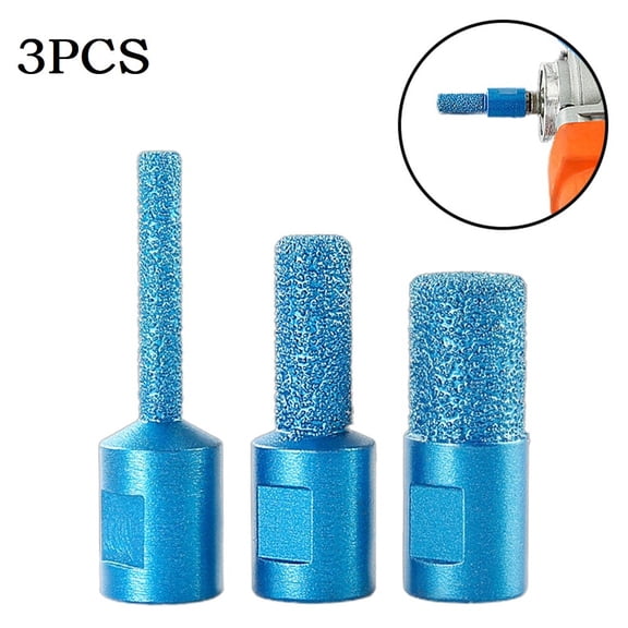 3Pcs M10 Thread Milling Cutter 6/10/15mm Diameter Vaccum Brazed Diamond Finger Bits For Hard Ceramic/marble/granite/Porcelain