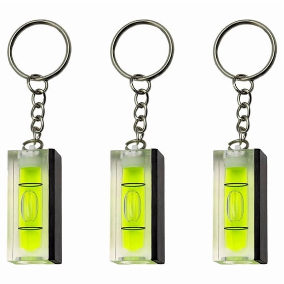 Acrylic 3-Pack Magnetic Bubble Level with Keychain for Construction and Picture Hanging, Portable Tool