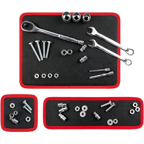 3Pcs Magnetic Tool Mat, 3 Sizes Flexible Magnetic Pad for Organizing Metal Tools, for Automotive Maintenance, Metalworking, Organization
