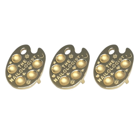 3Pcs Manicure Palette Wearable Metal Nail Art Polish Holder Nail Paint Palette Finger Rings Nail Art Tool for Home Salon