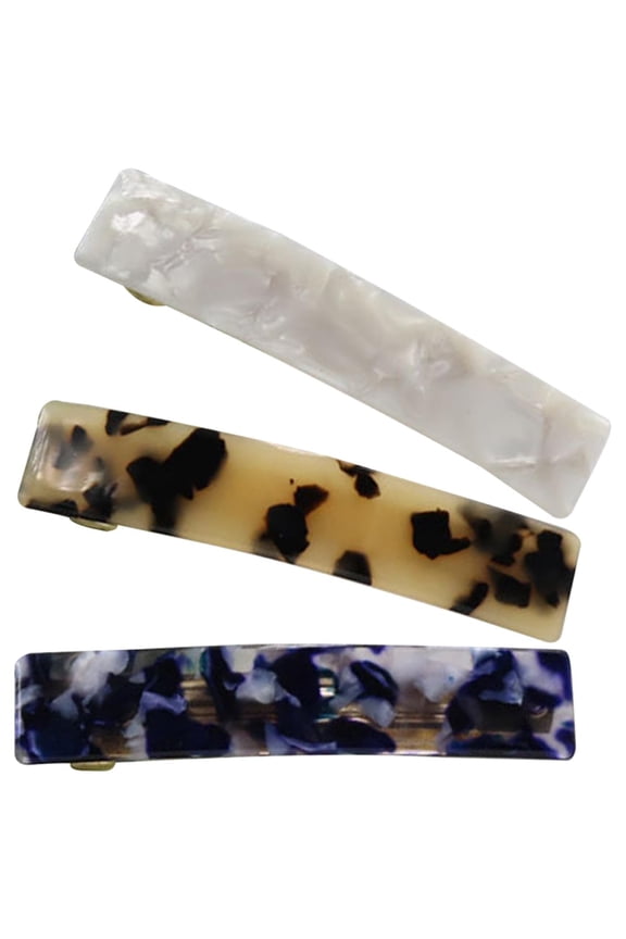 3Pcs Marble Pattern Metal Hair Clips Gold Acetate Spring Barrettes for Thick Hair Styling