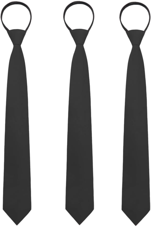 3Pcs Mens Ties Pre-tied Ties for Men, Adjustable Zipper Tie Mens Tie for Office Graduation School Uniforms