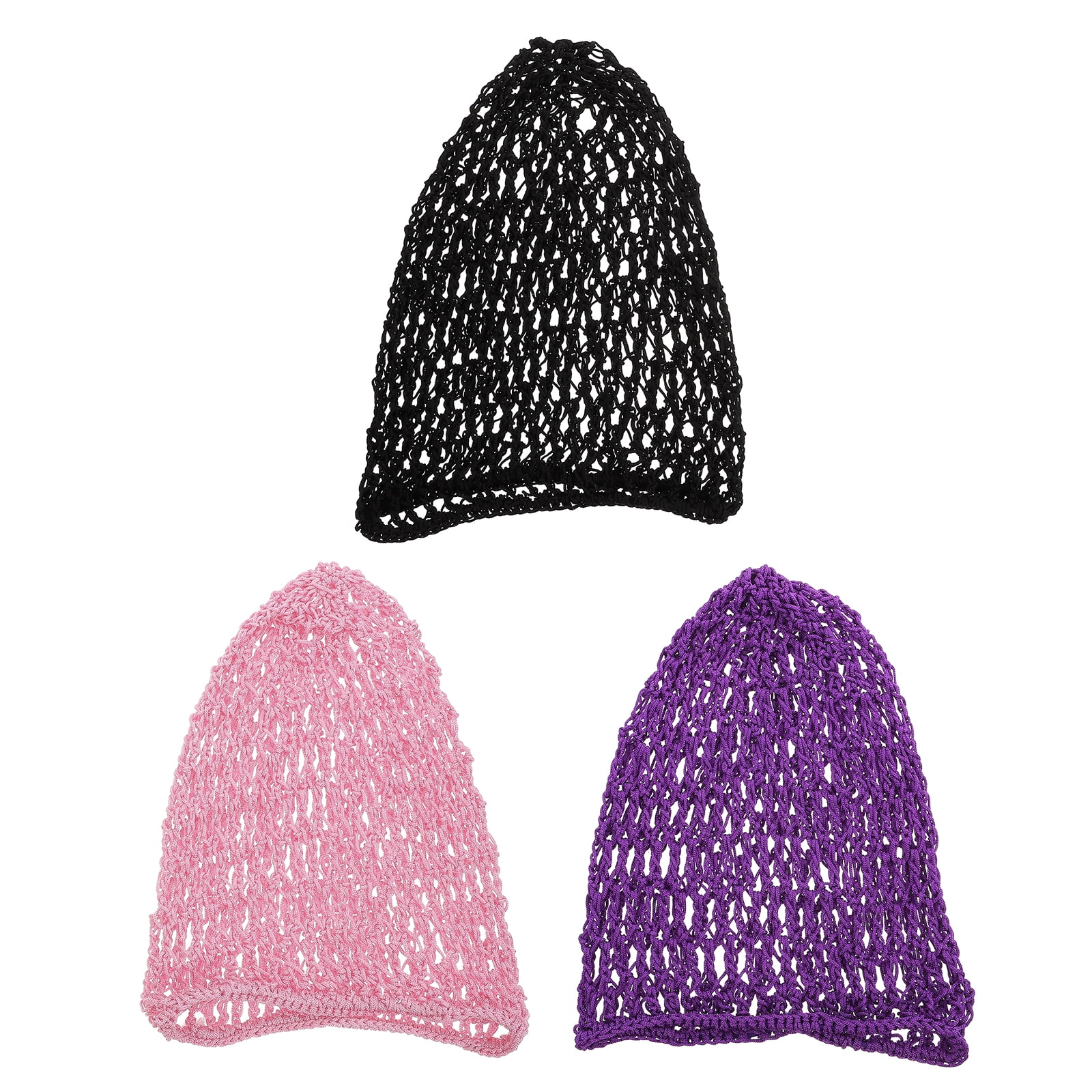 3Pcs Mesh Crochet Hair Nets Women Sleeping Hair Snood Hats Long
