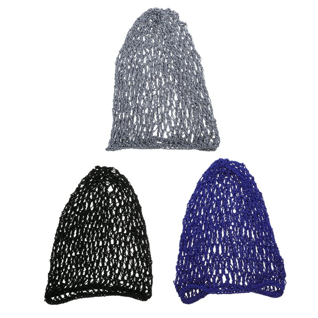 3Pcs Mesh Crochet Hair Nets Women Sleeping Hair Snood Hats Long