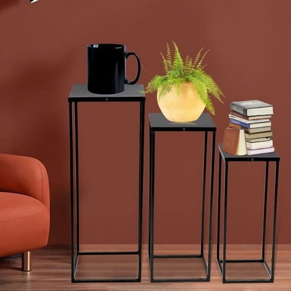 3Pcs Metal Black Rectangular Stand Wedding Decoration Road Lead Flower Centerpiece Column Set for Birthdays