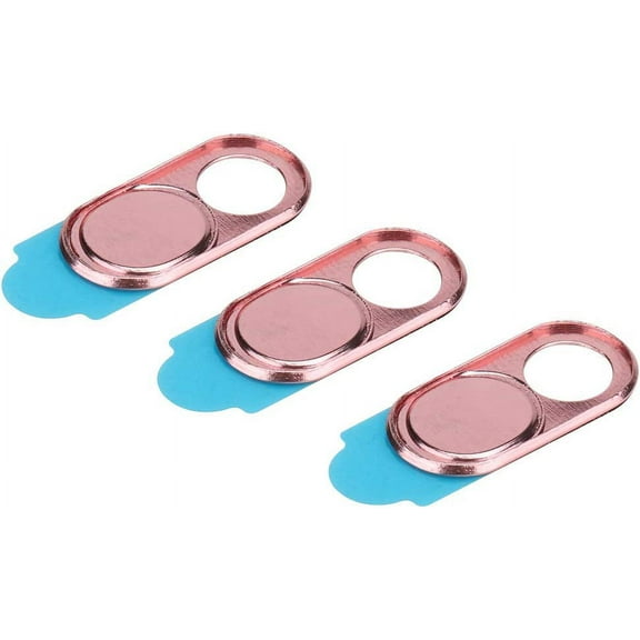 3Pcs Metal Camera Lens Cap, Webcam Cover Blocker Slider for Smartphone Tablet Desktop Laptop(Pink)