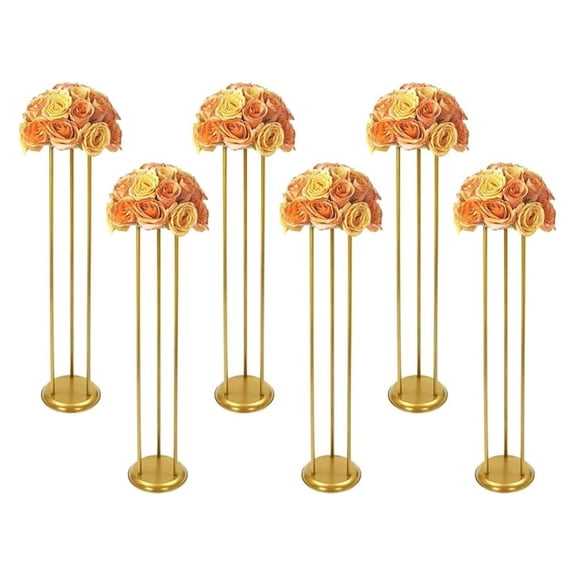 3Pcs Metal Flower Rack,Wedding Geometric Vase Column Stand,Detachable for Wedding Party Decoration, Wedding Table Centerpieces (39.4 inch-6 pcs)