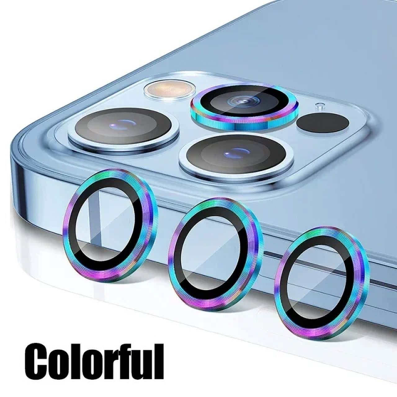 3Pcs Metal Lens Protector Glass For iPhone 15 13 12 11 14 Pro Max Back