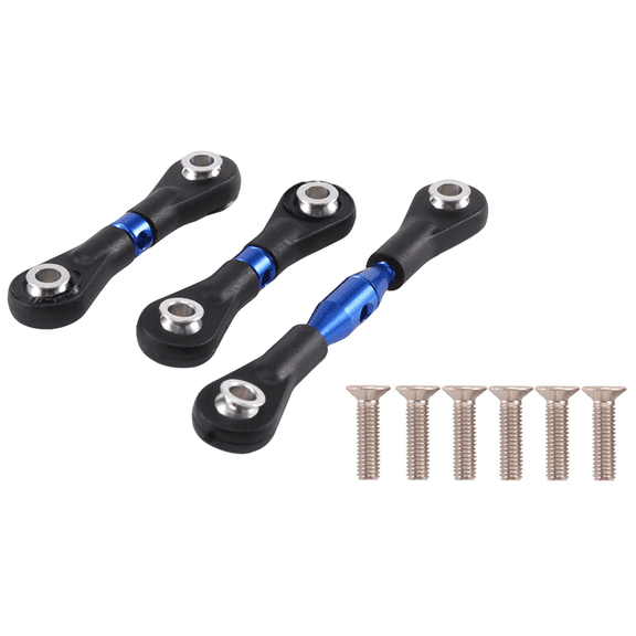 3Pcs Metal Steering Rod Link Tie for TT-01 TT01 1/10 RC Car Upgrade Parts Accessories,Blue