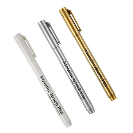 3Pcs Metallic Paint Pen Water Resistant Glittering Marker Pen For Card Making