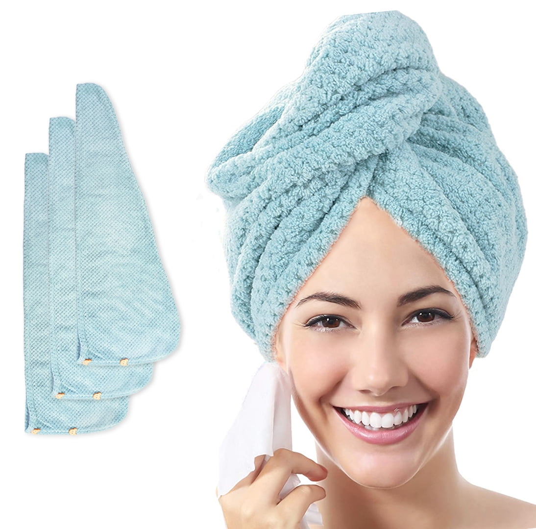 3Pcs Microfiber Hair TowelMicrofiber Hair Towel, MoHern 3Pcs Super