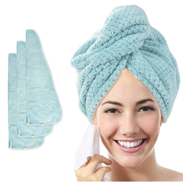3Pcs Microfiber Hair TowelMicrofiber Hair Towel, MoHern 3Pcs Super