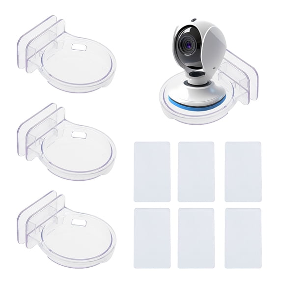 3Pcs Mini Acrylic Floating Shelves Round Wall Mounted Hanging Shelves Clear Adhesive Wall Display Stand for DIY