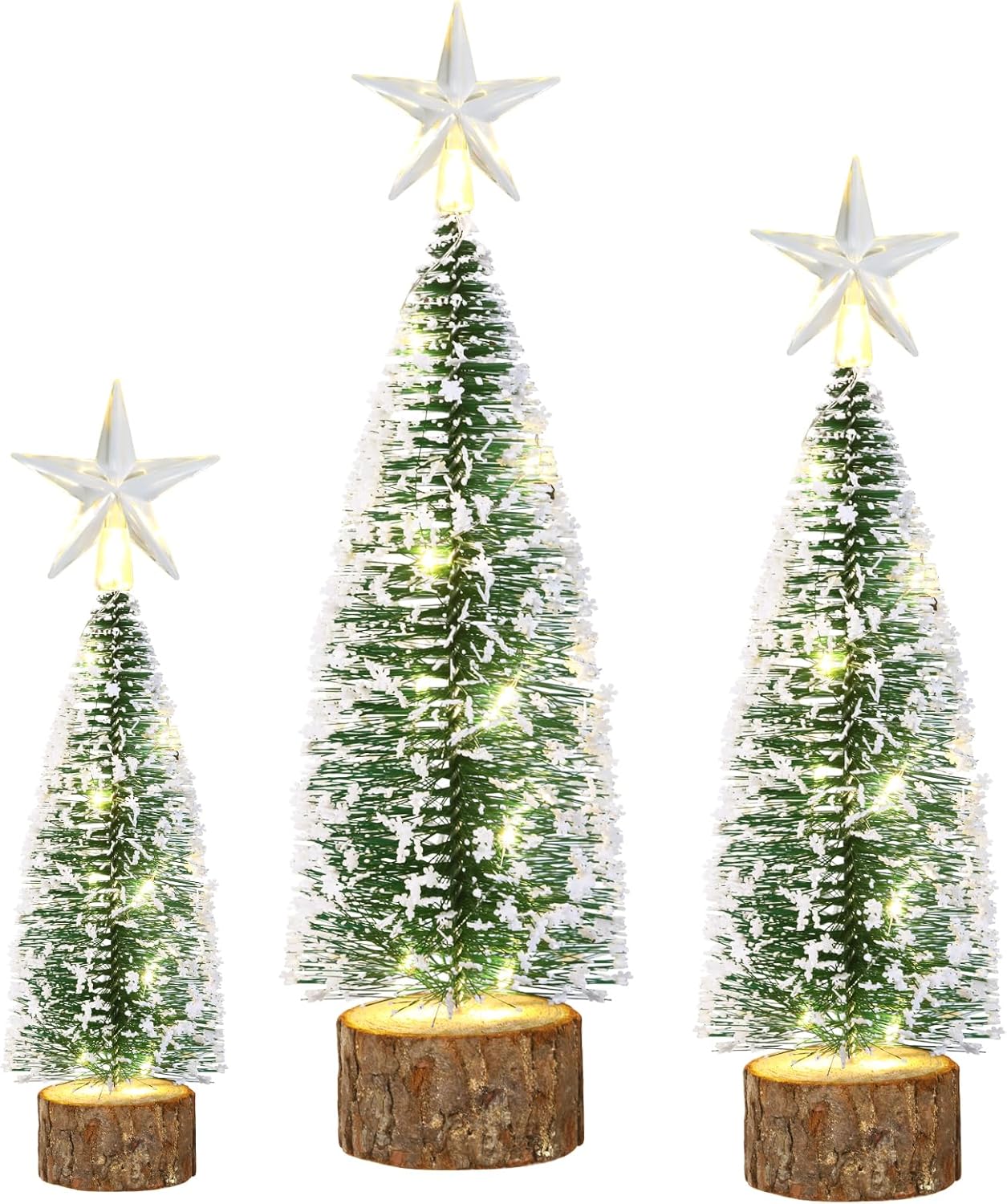 3Pcs Mini Christmas Tree For Table Decor Little Xmas Tree With LED 3Pcs Mini Christmas Tree For Table Decor Little Xmas Tree With LED