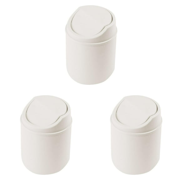 3Pcs Mini Desktop Flip-Top Can 1.3L, Covered Small Waste Bin For Home Office Desk Dorm Room, Compact Design