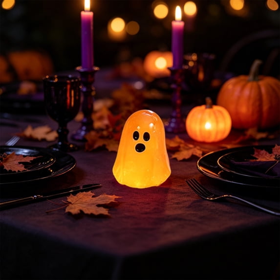 3Pcs Mini Glow In The Dark Ghost Figurine, Fufafayo Halloween Ghost Figurines, Mini Glow-in-the-Dark Ghost Decorations, Tiny Resin Ghost Sculptures for Indoor Outdoor Halloween Party Yard Garden