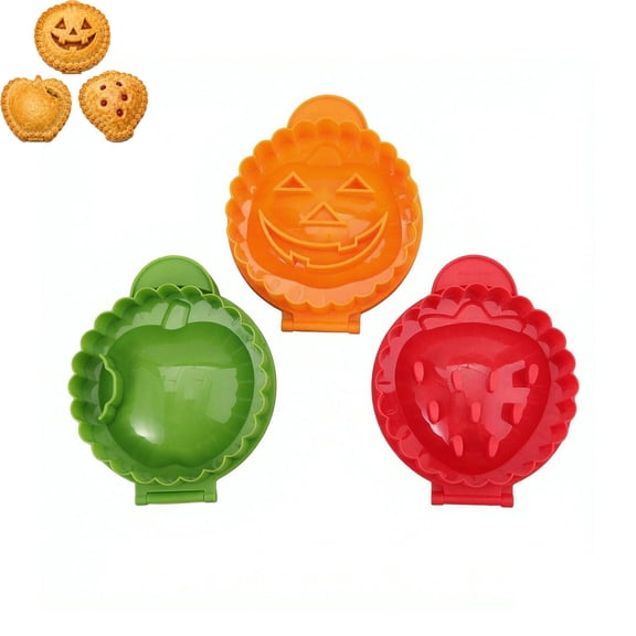 3Pcs Mini Hand Pie Molds Set, Non‑Stick Reusable Hand Pie Maker Press, Halloween Thanksgiving Party, Family Baking, Dessert Table & Holiday Seasonal Treats, Ideal Baking Gift for Home Bakers