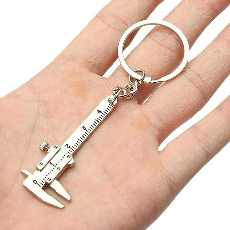 3pcs Mini Key Chain Tool Movable Vernier Caliper Ruler Sliding Key Holder Rings Keychain Tools Cool Keychain Gift Ideas for Men Women