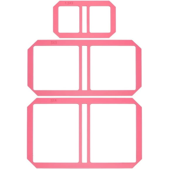 3Pcs Mini Pink Bookbinding Tool Acrylic Sticky Notes Bookbinder Guide Stencil Template Bookbinding Ruler Scrapbooking Tool for Portable Notebook Journal Handbook Making Pink