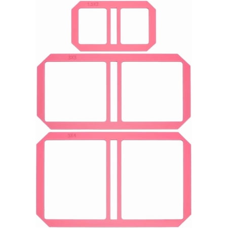 3Pcs Mini Pink Bookbinding Tool Acrylic Sticky Notes Bookbinder Guide Stencil Template Bookbinding Ruler Scrapbooking Tool for Portable Notebook Journal Handbook Making Pink