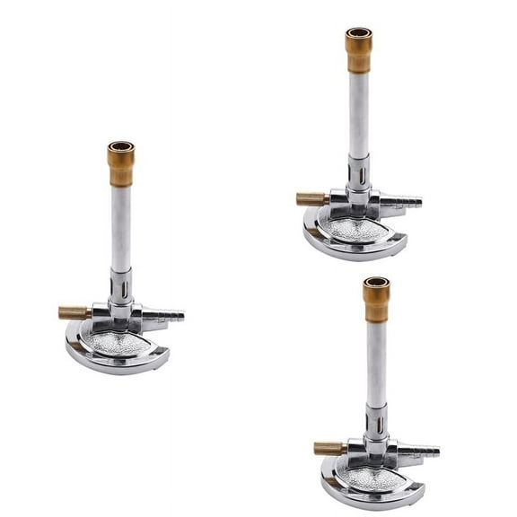 3Pcs Mini Single Tube Bunsen Burner Gas Light for Liquid Propane Lab Heating Equipment