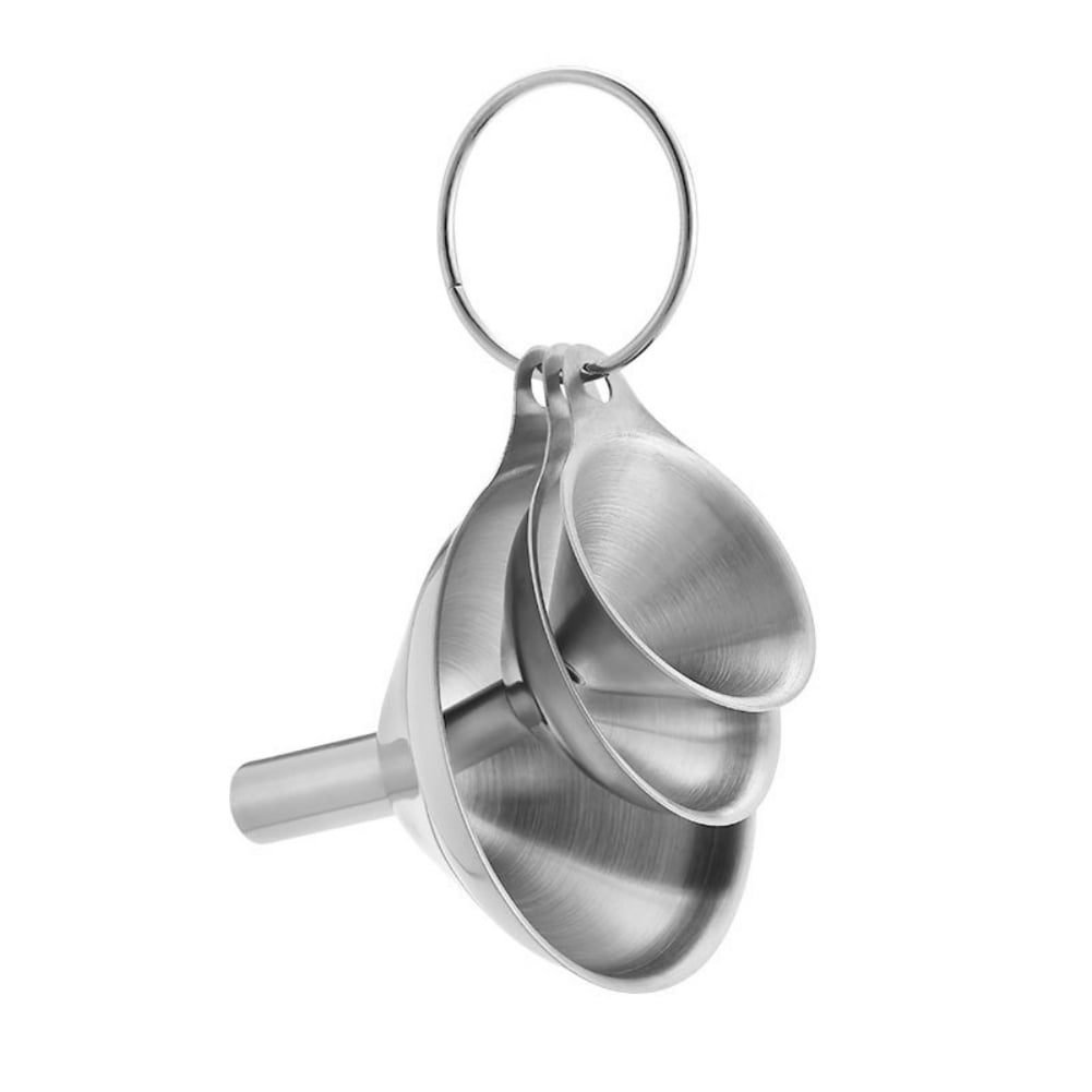 3Pcs Mini Small Mouth Funnel Stainless Steel Filling Hip Flask Beer
