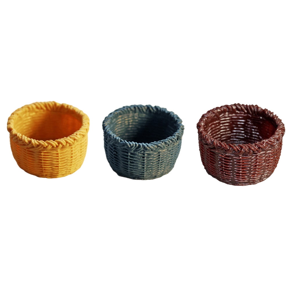 3Pcs Miniature Baskets Miniature Wood Baskets for Fruit Vegetable ...