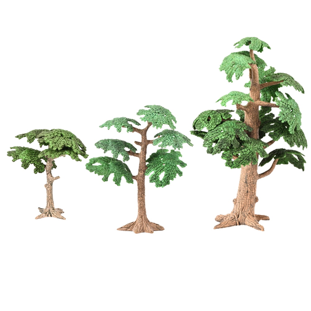 3Pcs Miniature Cypress Tree Models Artificial Pine Tree Cypress Models