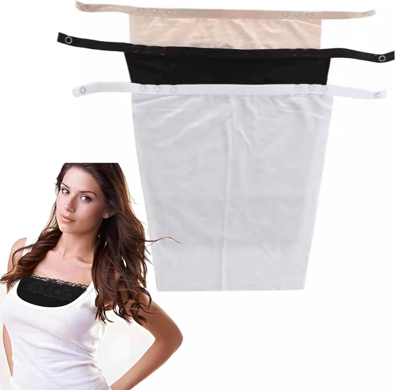 3Pcs Modesty Panels for Low Cut Tops Modesty Panel Cleavage Cover up  Camisole Bra Mock Camisoles for Women Black White Beige - Walmart.com