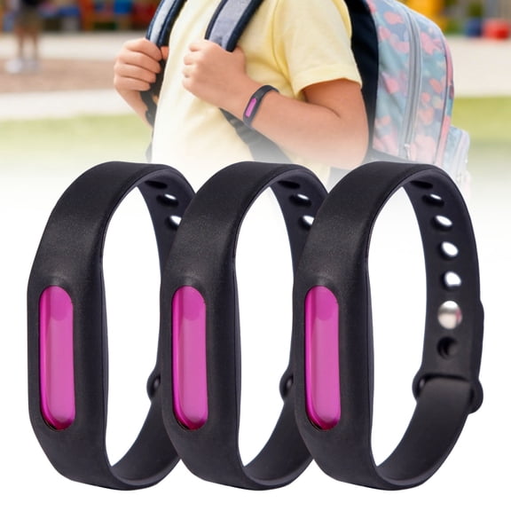 3Pcs Mosquito Bracelets,Natural Mosquito Repellent Bracelets Up to 24 Months,Waterproof & Refillable,Insect Bug Repellent Bracelets Adults,Silicone Mosquito Band Citronella Wristband(Black)