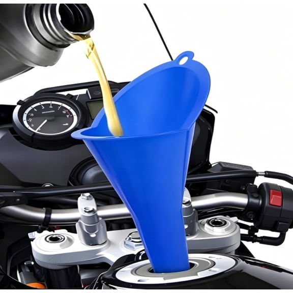 3Pcs Multi-Purpose Plastic Long Neck Oil Funnel, Plastic Spill Saver Funnels, for Filling Oils Lubricants Water Diesel, Kitchen Funnels for Filling Bottles Jars(Blue)
