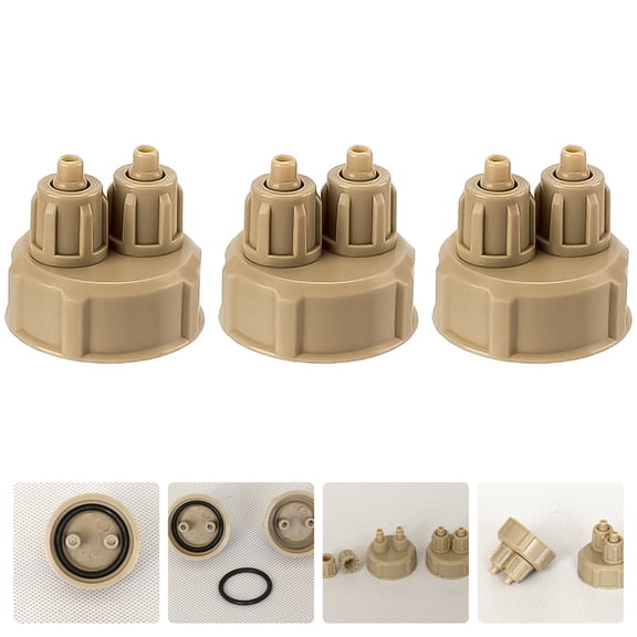 COMPUKAS Aquarium Supply Carbon Dioxide Regulator Accessories Light Brown 3Pcs 1.3x1.3x1.2in