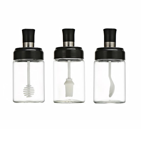 KAKOWELY Kitchen Seasoning Jars Plastic 3Pcs 6.0X2.5X2.5In