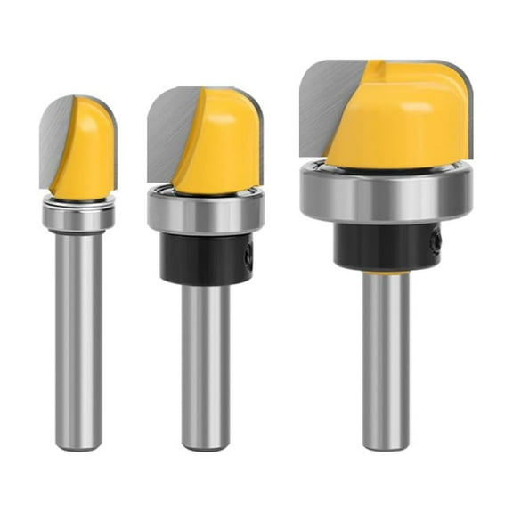 3Pcs Multi size Shank Round Nose Bits With Bearing Router Bits Carbide Cutters Woodworking Milling Cutter For Wood Bit Face Mill Tools