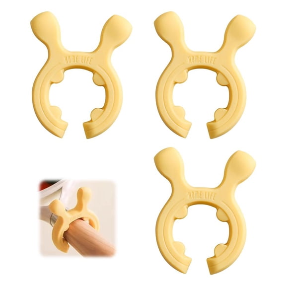 3Pcs Multifunctional Silicone Pot Clip for Spatula and Spoon, Heat Resistant Utensil Rest for Cookware Edge, Non Slip Steam Releaser and Stove Organizer, Anti Scalding Kitchen Gadget, Deer Shape