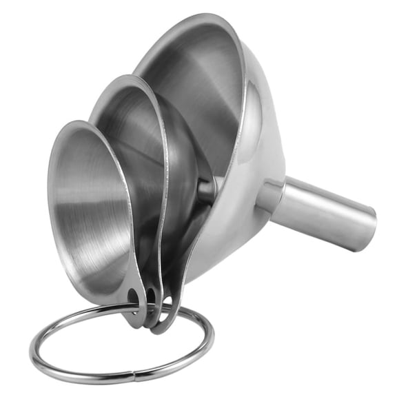 3Pcs Multifunctional Stainless Steel Funnel Essentail Oil Water Spices Wine Flask Filter Funnel For Home