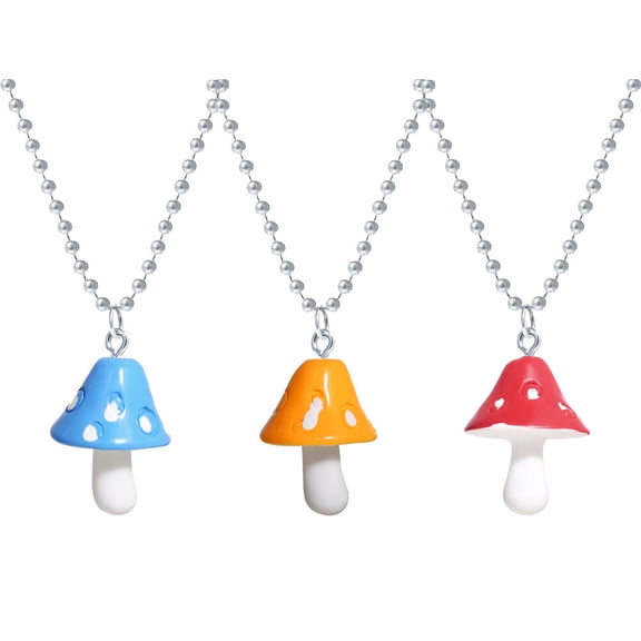 3Pcs Mushroom Shaped Necklace Female Fashion Necklace Collarbone Accessory Gift