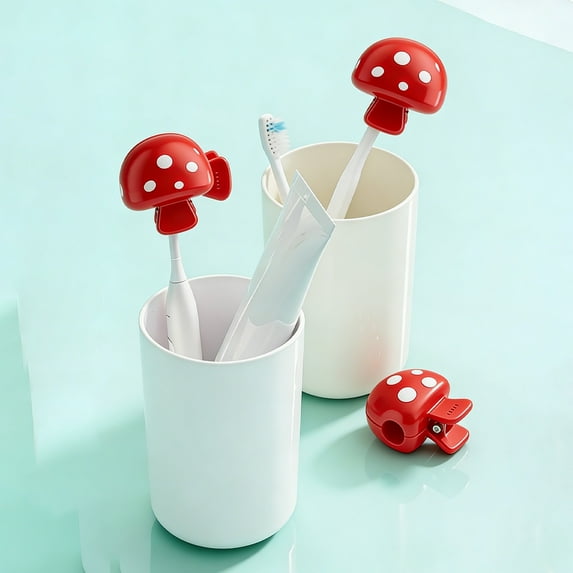 3Pcs Mushroom Toothbrush Holder, sdhkgrrt Mushroom Toothbrush Holder, Travel Toothbrush Cover Case for AdultsKids, Portable Toothbrush Protector Cap for Dust Prevention, Waterproof Toothbrush Storage