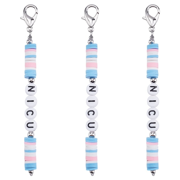 3Pcs NICU Labor and Delivery Badge Reels NICU Cervical Dilation Beads Badge Buddies for Nurses Labor and Delivery Essentials Labor and Delivery Nurse Gifts L and OB Nurse Supplies DIY