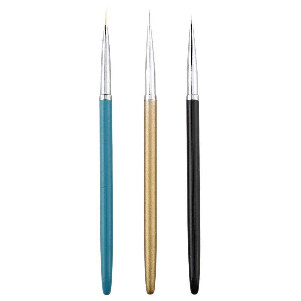 3Pcs Nail Art Painting Pen Manicures Thin Tip Painting Brush Nail Art ...