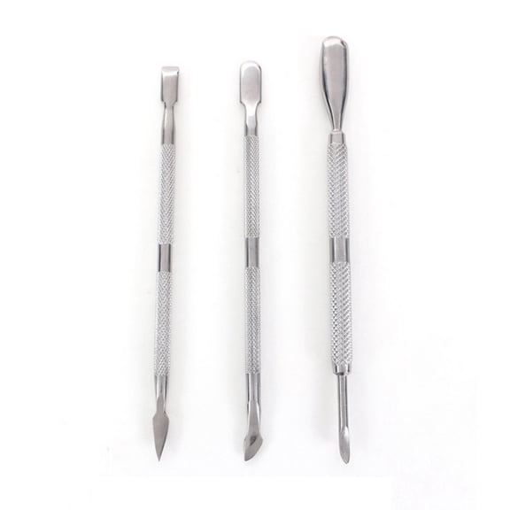 3Pcs Nail Art Stainless Steel Cuticle Spoon Remover Manicure Pedicure Set