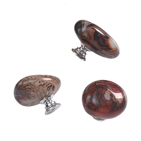 3Pcs Natural Stone Cabinet Knob Drawer Pull Elegant Furniture Decorative Handle for Kitchen Cupboard Wardrobe Enduring