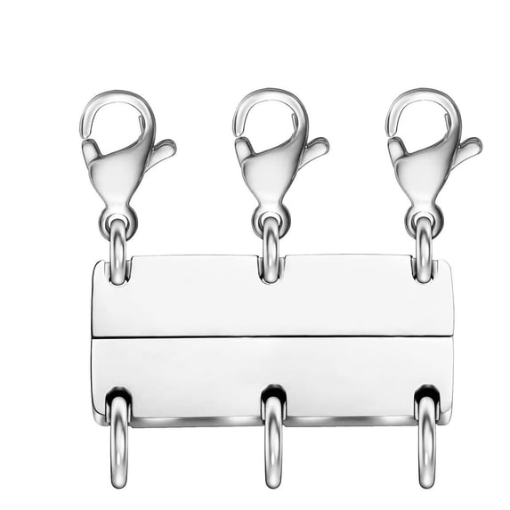 3Pcs Necklace Layering Clasp, RRJ Necklace Layering Clasp, Magnetic Necklace Separator And Connector For Multiple Necklaces, 3-Strand Jewelry Clasp For Tangles-Free Layered Look, Necklace Extender