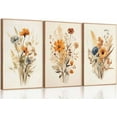 thumbnail image 1 of 3Pcs Neutral Beige Floral Plant Canvas Wall art Textured Flower Botanical Painting Picture Wall Decor Vintage Blossom Poster Prints for Living Room Bedroom Bathroom Decoration, 1 of 6