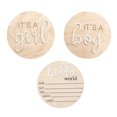 thumbnail image 1 of 3Pcs Newborn Announcement Sign Its A Boy Its A Girl Hello World Wooden Sign Round Gender Reveal Welcome Sign Nursery Birth Baby Name For Props Keepsakes Desktop Ornament Home Decor, 1 of 7