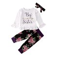 thumbnail image 1 of 3Pcs Newborn Kid Baby Little Big Sister Letter Top Romper T-shirt Floral Pants Toddler Girl Outfits, 1 of 8