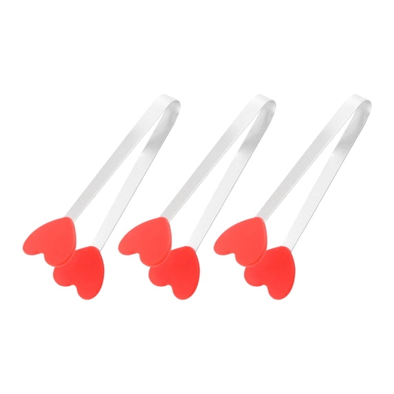 3Pcs Nonslip Tweezers Small Tongs With Soft Silicone Head BBQ Bread Ice ...