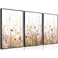 thumbnail image 1 of 3Pcs Nursery Botanical Floral Wall Art Boho Wildflower watercolor Bouquet Canvas Wall Decor Pictures Forest Flower Posters Prints for Living Room Classroom Baby Bedroom Decoration, 1 of 6