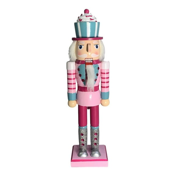 3Pcs Nutcracker Puppets, 12.5cm Wooden Christmas Nutcracker Ornaments Christmas Decoration for Holiday Decor , Ice Cream