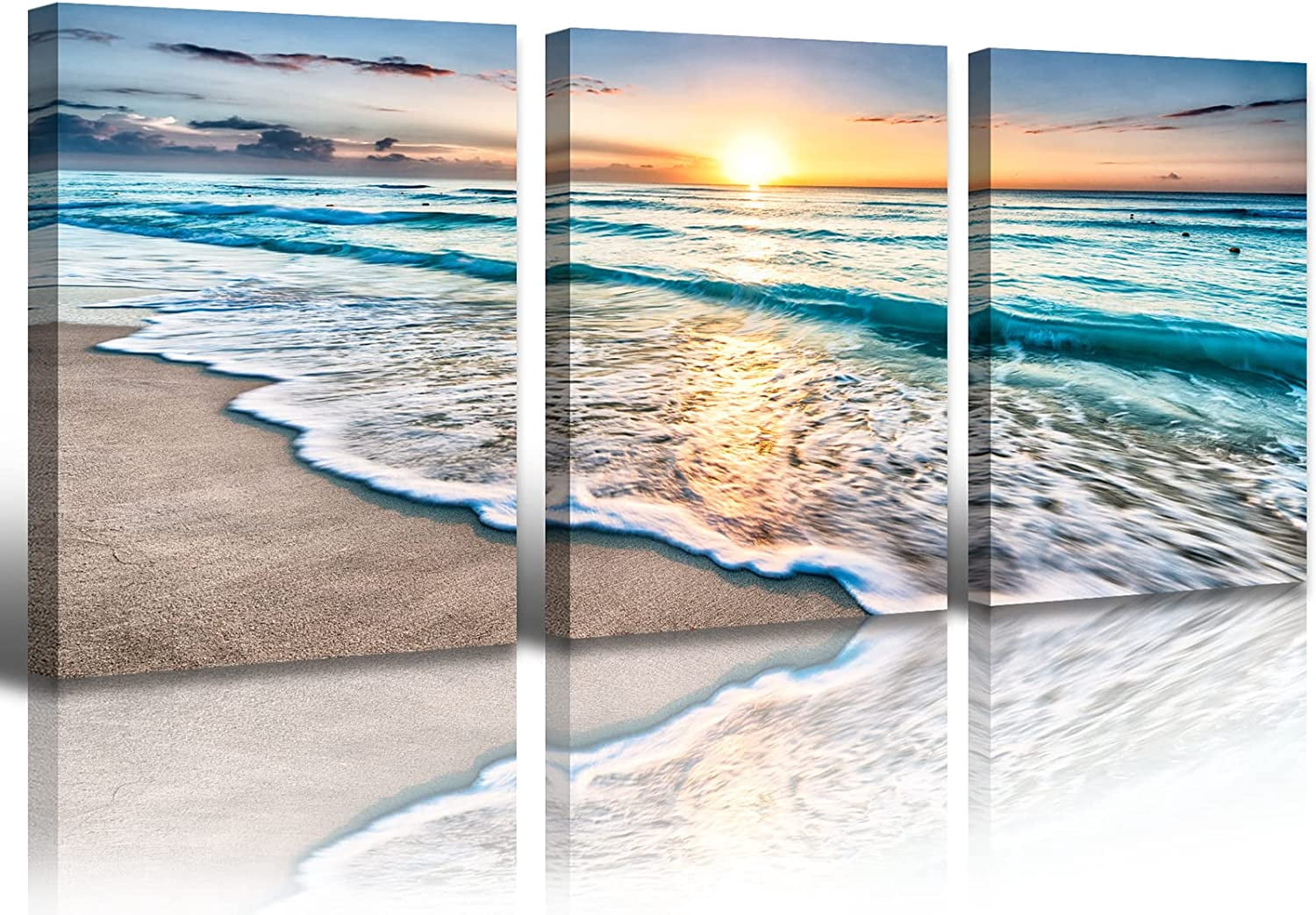 3Pcs Ocean Decor Modern Beach Bathroom Decor Wall Art for Living Room